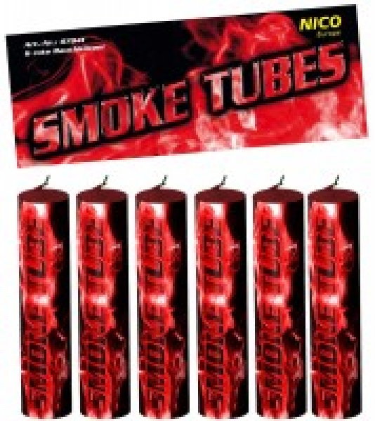 Smoke Tubes, rot, 6er-Btl., KAT T1